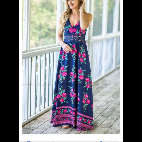 NWT Filly Flair Floral Maxi Dress - Picture 4 of 5
